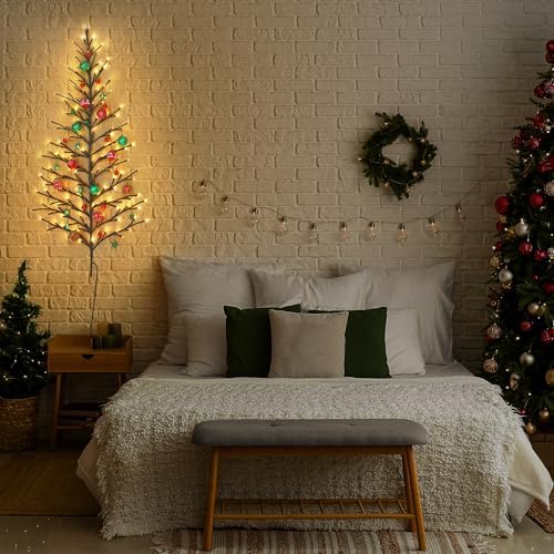 5 ft 144 led lighted wall christmas tree showing dimensions