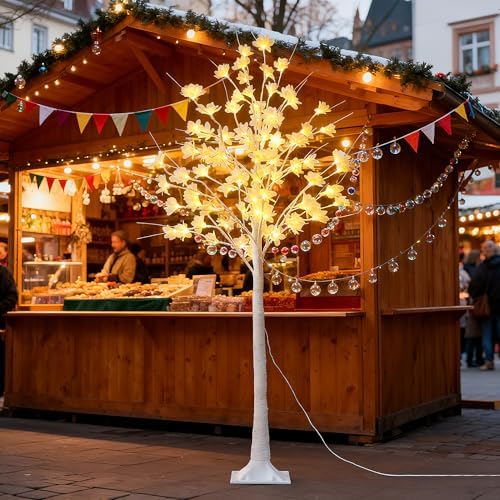 5ft white flower tree with lights,lighted flower tree, package contents