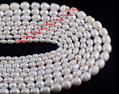 pearls beads for jewelry making 100pcs 9-10mm natural, side view