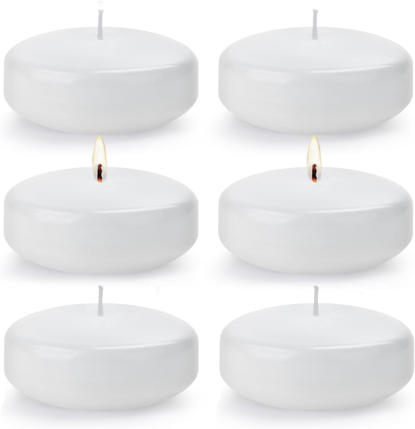 White Floating Candles for Centerpieces 3 inch 36 Pack Round Burning Tea Light Candles Unscented Smokeless Paraffin Wax Dripless, for Valentine's Day, Wedding, Party, Home Decor, Pool (36 Pack)