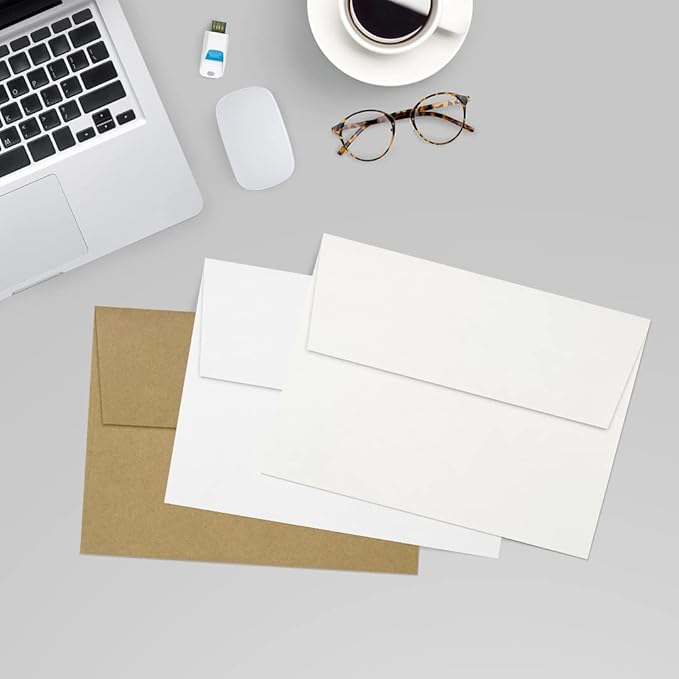 LUXPaper A7 Invitation Envelopes | Peel & Press | 5 1/4" x 7 1/4" | Natural White | 80lb. Text | 100% Cotton | 500 Qty
