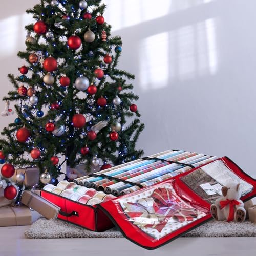 hearth & harbor wrapping paper storage container, front angle view