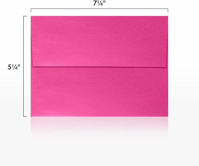 LUXPaper A7 Invitation Envelopes | Peel & Press | 5 1/4" x 7 1/4" | Azalea Metallic | 80lb. Text | 250 Qty