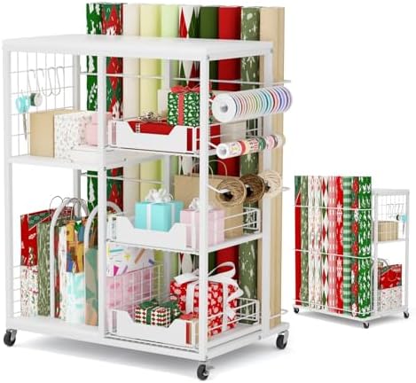 luckup rolling wrapping paper organizer cart – gift, main product view