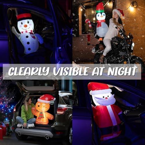 christmas inflatable car decoration car buddy with 12v, close-up detail