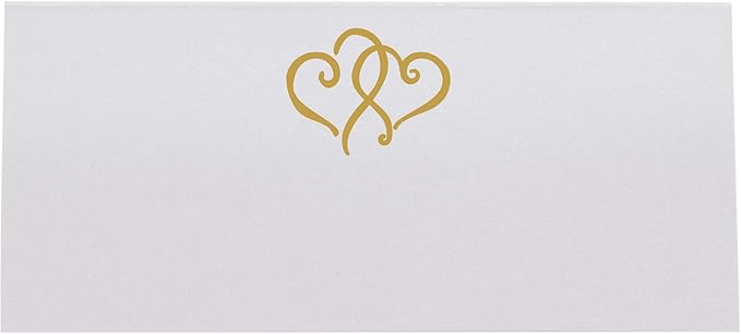 Linked Hearts Printable Place Cards, Gold (Choose Color), Set of 60 (10 Sheets), Laser & Inkjet Printers - Wedding, Party, Dinner, and Special Events - Made in the USA