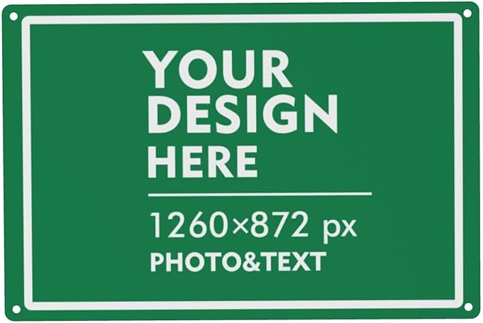 Custom Signs Outdoor Metal Sign - 12 x 8 Customized Personalized Aluminum for Office, Home, Business, Decor, Road Signs, Rust-Proof (White Text Box)