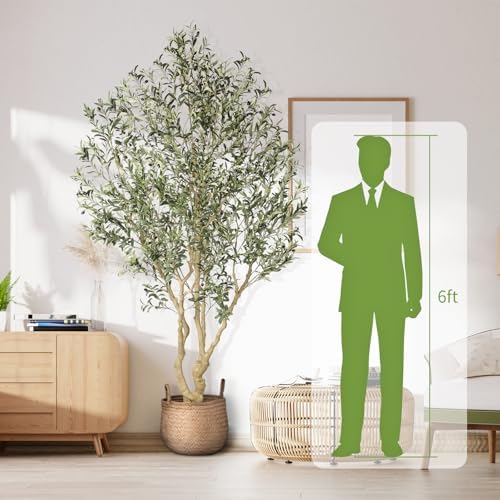 realead large artificial olive tree 8ft with thick showing dimensions