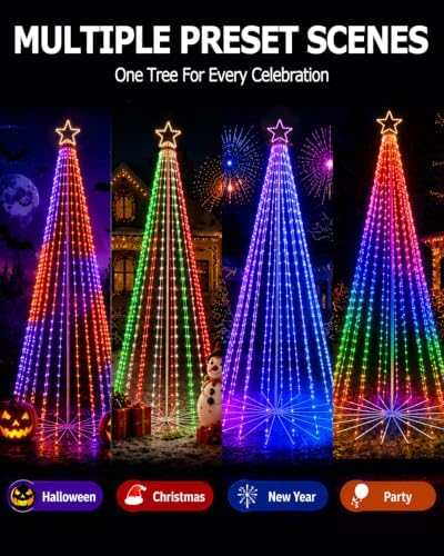 14.5ft outdoor christmas tree with light, diy light, side view