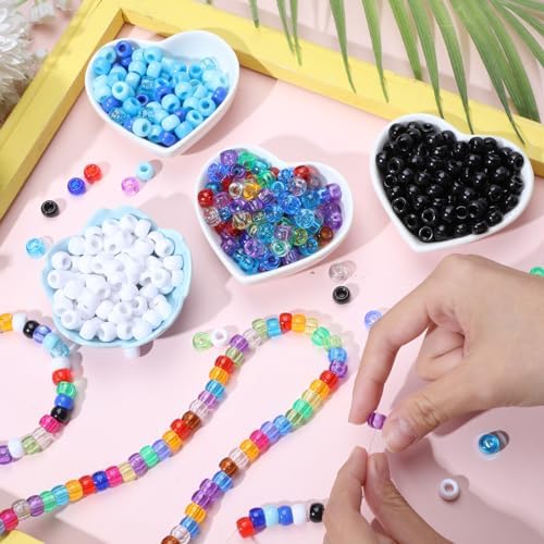 huquary 21000 pcs pony beads bulk,kandi beads, 40 on a desk or shelf