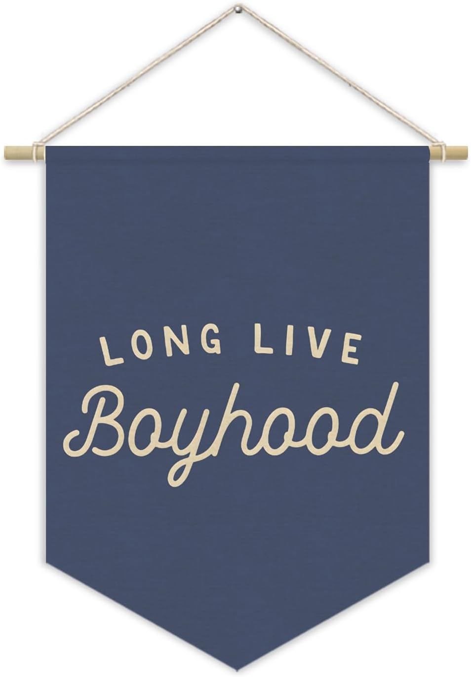 Navy Blue Boy Room Decor,Long Live Boyhood Canvas Banner Nursery Playroom Wall Decor for Boys Bedroom Toddler Decorations Teen Boy Room Decor,Playroom Decor Wall Hanging Flag 15x11 Inch