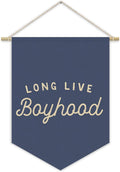 Navy Blue Boy Room Decor,Long Live Boyhood Canvas Banner Nursery Playroom Wall Decor for Boys Bedroom Toddler Decorations Teen Boy Room Decor,Playroom Decor Wall Hanging Flag 15x11 Inch