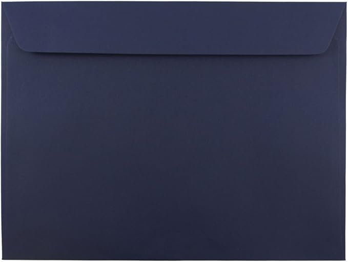 JAM PAPER 9 x 12 Booklet Premium Envelopes - Navy Blue - Bulk 500/Box