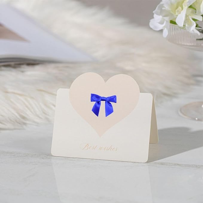 2.5" Hgzgch Blue Satin Ribbon Bow for Gift Wrapping, Premade Bows for Crafts, Cake, Party Favors, Handmade Bows with Double-Sided Tape, Self Adhesive Gift Bows for Presents, Treats, Christmas - 50pcs