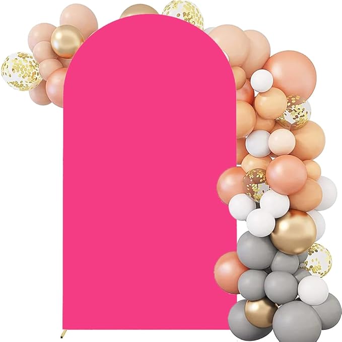 Hot Pink Arch Backdrop Wedding Arch Cover Double Sided Spandex Cover Decorations for Baby Shower Birthday Party