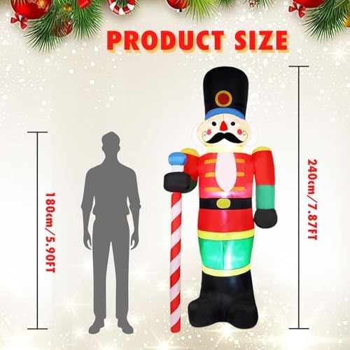 8 ft christmas inflatables nutcracker outdoor decorations, side view
