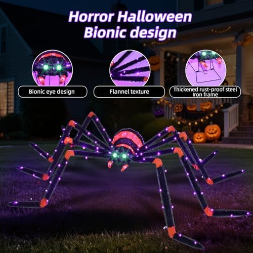 hoyechi halloween decorations giant spider 6.8ft - big shown in use