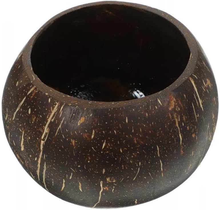 Coconut Shell Candle Holder Decorative Bowl for Home Decor and Aromatherapy, Handmade Sustainable Brown Round Cup(primitive shell)