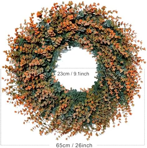 fall wreath for front door 26 inch boxwood shown in use
