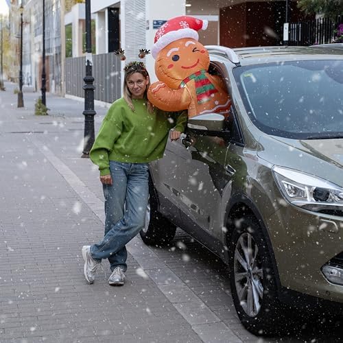 christmas inflatable car decoration car buddy with 12v, front angle view