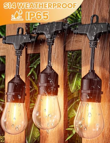 svater outdoor string lights 105 ft outside waterproof, front angle view