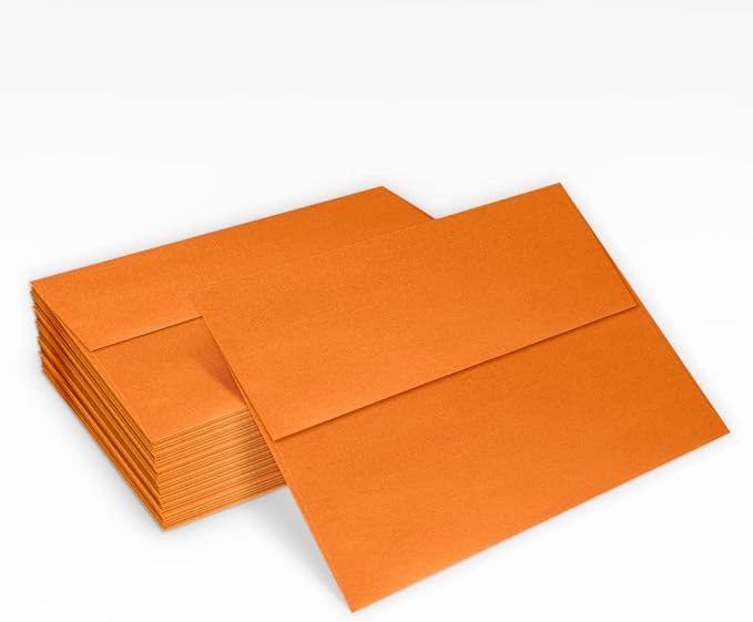 LUXPaper A7 Invitation Envelopes | Peel & Press | 5 1/4" x 7 1/4" | Flame Metallic | 80lb. Text | 50 Qty
