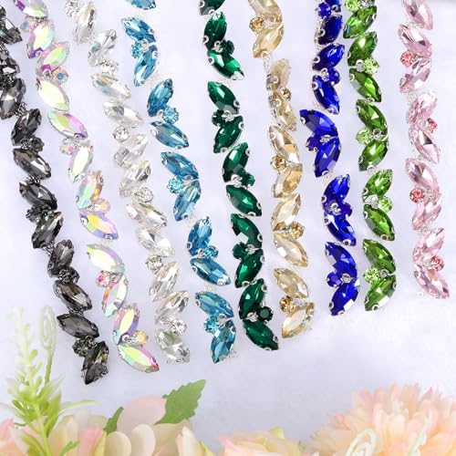 uxcell 3 yards rhinestone chain trim - 10mm showing dimensions