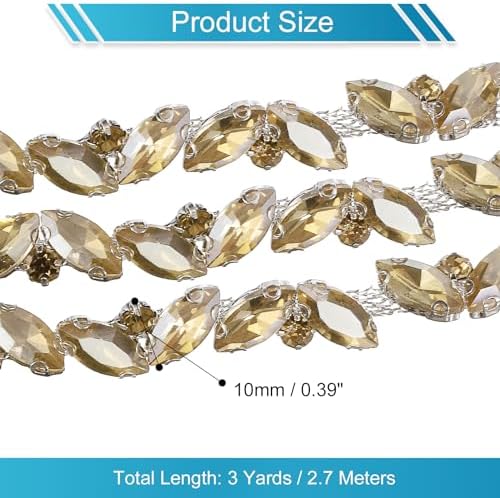 uxcell 3 yards rhinestone chain trim - 10mm shown in use