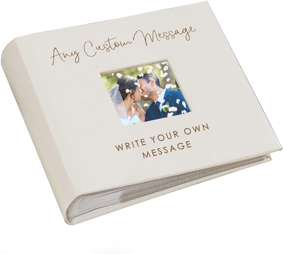 Personalized Photo Album, Custom Engraved Picture Album, Holds 200 4" x ...