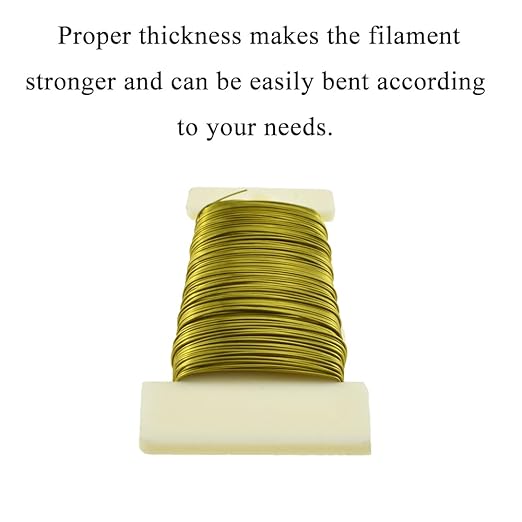 HAHIYO 26Gauge Golden Metal Floral Wire - 1 Roll, 38 Yards (115 Feet) - Flexible Paddle Wire for Craft, Christmas Wreath, Flower Arrangement, Bouquet Wrapping, Wedding, DIY
