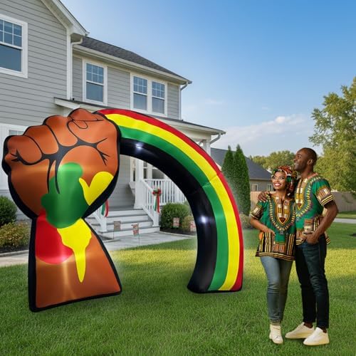 6ft juneteenth inflatable archway outdoor decorations, raised fist, package contents