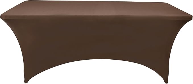 6-Pack 6ft Spandex Table Covers for Rectangle Standard Folding Tables - Wrinkle Resistant Stretch Tablecloths - Ultimate Fitted Table Protector for Parties, Trade Shows, Wedding