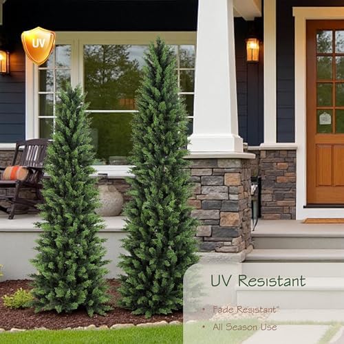 6.03ft uv resistant artificial cedar tree with full shown in use