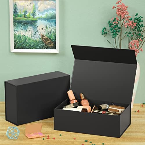 ryddoy 5 pack black gift box, 12x6x4'' gift, package contents