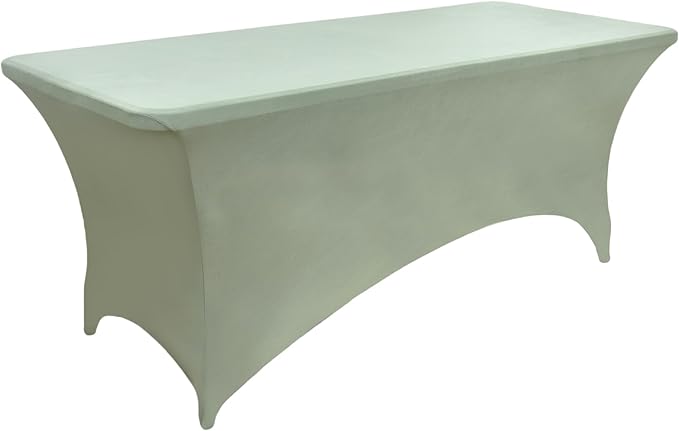 10-Pack 6ft Spandex Table Covers for Rectangle Standard Folding Tables - Wrinkle Resistant Stretch Tablecloths - Ultimate Fitted Table Protector for Parties, Banquet, Wedding