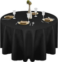 EMART Round Tablecloth Black (1 Pack) 120 inch Circular Polyester Table Cover for Wedding Decor, Birthday Party, Banquet and Formal Events