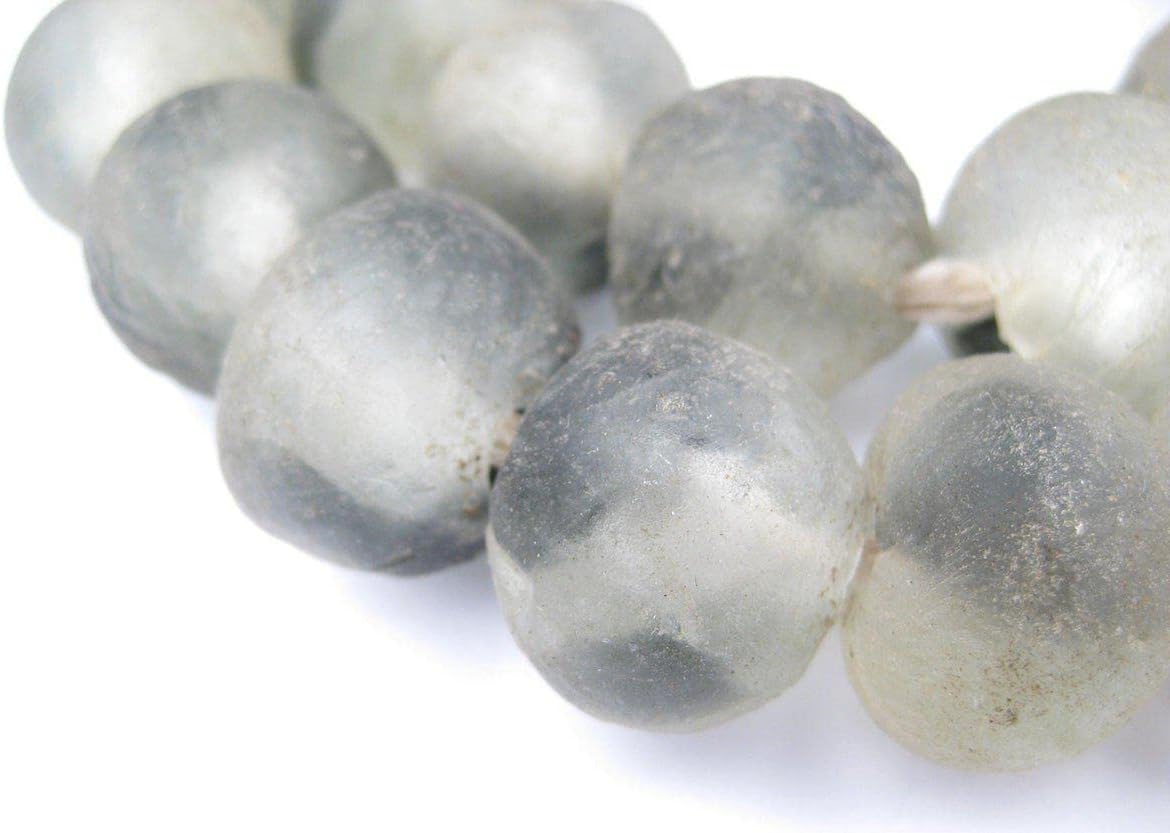 jumbo recycled glass beads, 21–25mm – african sea, main product view