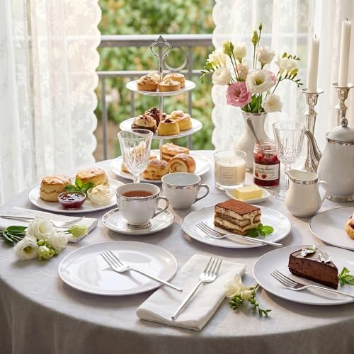rubtlamp 100pcs plastic dessert plates 7.5inch,100pcs disposable silver, close-up detail