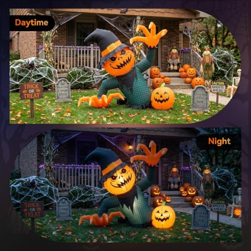 5ft halloween inflatable giant pumpkin ghost outdoor decoration showing dimensions