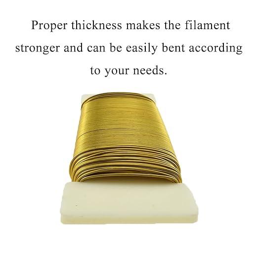 HAHIYO 22Gauge Dark Gold Metal Floral Wire - 1 Roll, 38 Yards (115 Feet) - Flexible Paddle Wire for Craft, Christmas Wreaths, Tree, Flower Arrangement, Bouquet Wrapping, Wedding, DIY