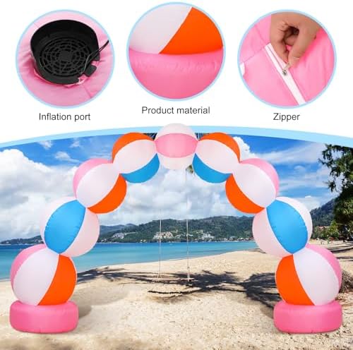 rattanview inflatable beach ball arch 8 ft summer, side view