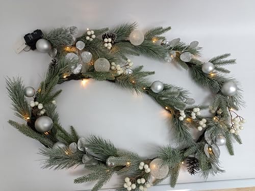 valery madelyn 9 ft christmas garland with lights, front angle view