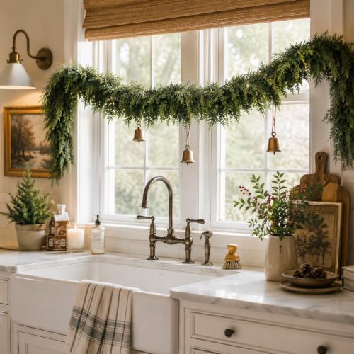 9ft christmas cedar garland real touch greenery for on a desk or shelf