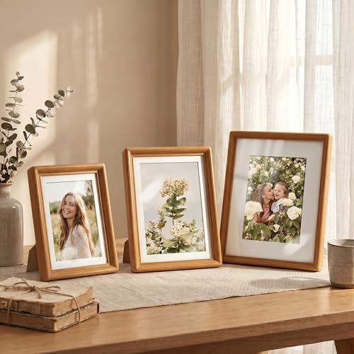 flyjoe 11x14 picture frame, solid teak wood frame, view 9