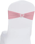 Howhic Pack of 30 Spandex Chair Sashes Bows Stretch Chair Cover Band with Buckle Slider Universal Elastic Chair Ties for Wedding Banquet Party Event Decoration (Dusty Pink)
