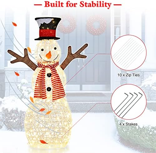 tangkula christmas lighted snowman, 3d sowman yard xmas, front angle view
