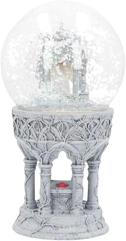 Nemesis Now Love Remains Snowglobe Anne Stokes 18.5cm, Resin, Glass, Water, Ivory