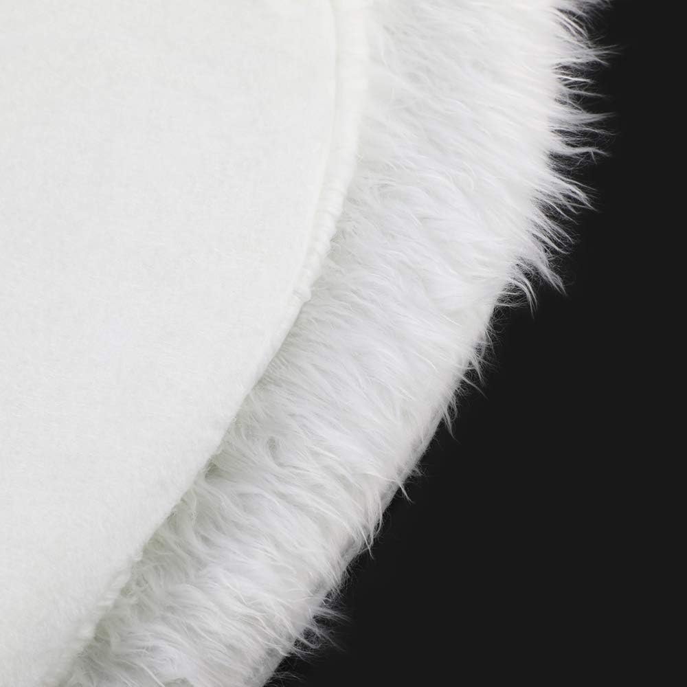 Konsait Plush Christmas Tree Skirt - Round Snow White Xmas Tree Mat Base Cover for Holiday Home Decorations,31Inch/78CM