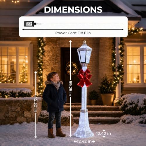 60-inch outdoor christmas decorations outdoor lighted lamp post, package contents