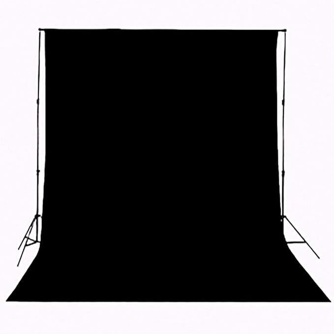 Background Solid Black Backdrop Muslin Portrait Background Screen for Photo Backdrop Video Photography Studio(6x9ft, Black)